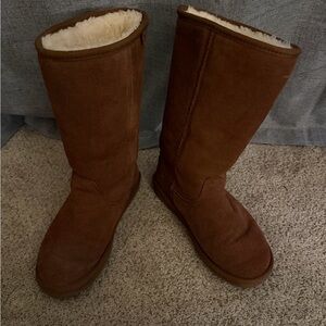 Tan BooRoo Suede Boots with Shearling Lining